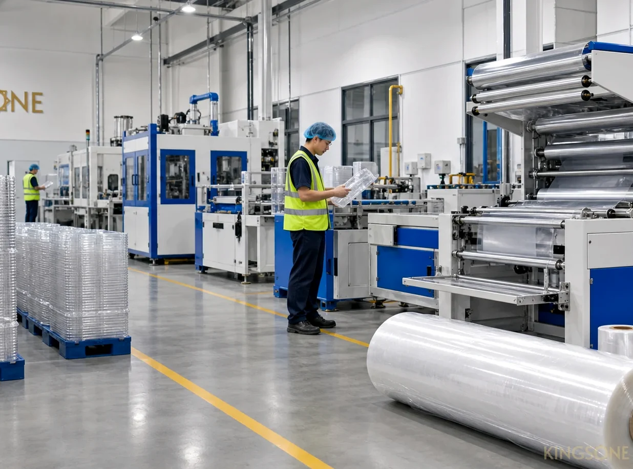 Organized production floor and packaging materials