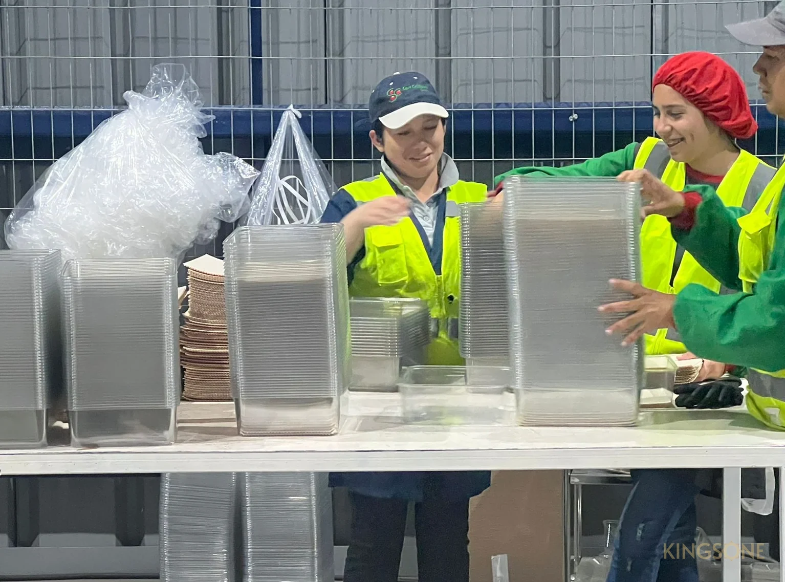 Equipo revisando formatos de packaging en planta